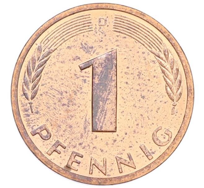 Монета 1 пфенниг 1992 года D Германия (Артикул: K12-52982) — Фото №2