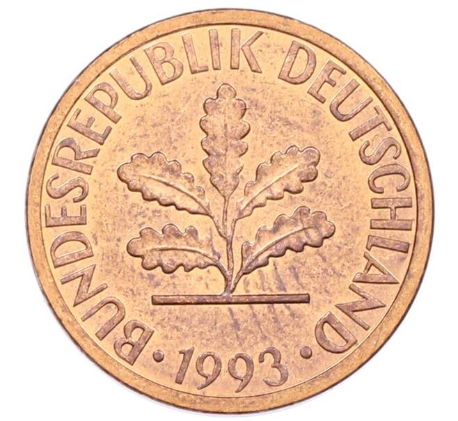 Монета 1 пфенниг 1993 года D Германия (Артикул: K12-52986) — Фото №1