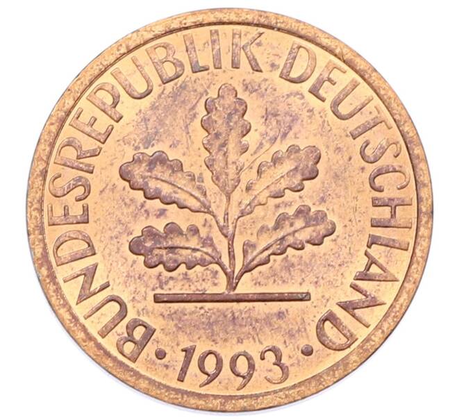 Монета 1 пфенниг 1993 года F Германия (Артикул: K12-52989) — Фото №1