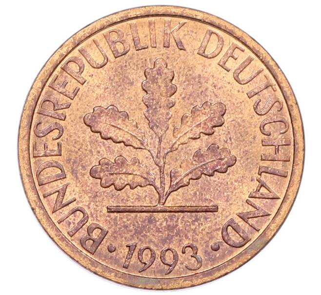 Монета 1 пфенниг 1993 года F Германия (Артикул: K12-52990) — Фото №1