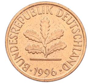 1 пфенниг 1996 года F Германия — Фото №1