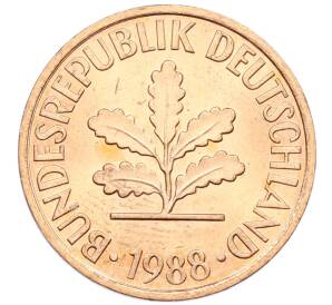 2 пфеннига 1988 года F Западная Германия (ФРГ) — Фото №1