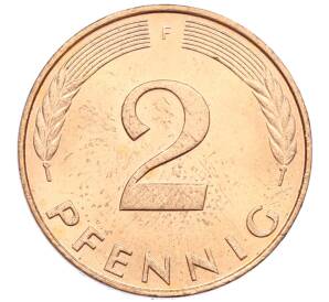 2 пфеннига 1988 года F Западная Германия (ФРГ) — Фото №2