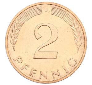 2 пфеннига 1988 года J Западная Германия (ФРГ) — Фото №2