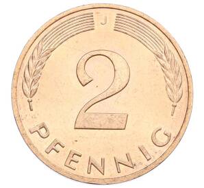 2 пфеннига 1991 года J Германия — Фото №2
