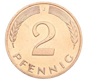 2 пфеннига 1991 года J Германия — Фото №2