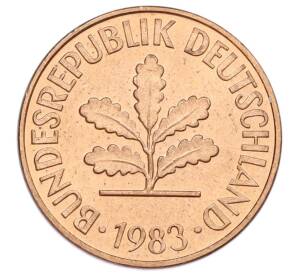 2 пфеннига 1983 года F Западная Германия (ФРГ) — Фото №1