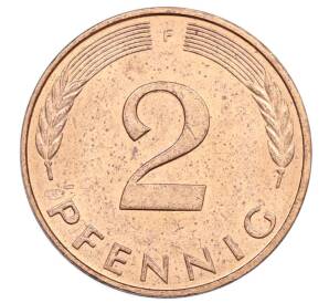 2 пфеннига 1984 года F Западная Германия (ФРГ) — Фото №2