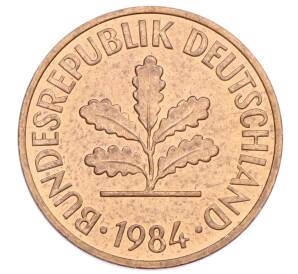 2 пфеннига 1984 года J Западная Германия (ФРГ) — Фото №1