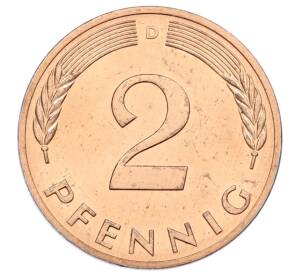 2 пфеннига 1984 года D Западная Германия (ФРГ) — Фото №2
