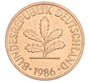 2 пфеннига 1986 года F Западная Германия (ФРГ) — Фото №1