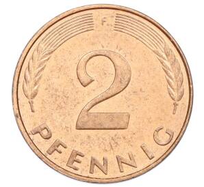 2 пфеннига 1986 года F Западная Германия (ФРГ) — Фото №2
