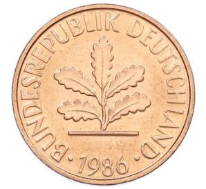 2 пфеннига 1986 года D Западная Германия (ФРГ) — Фото №1