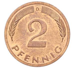 2 пфеннига 1975 года D Западная Германия (ФРГ) — Фото №2