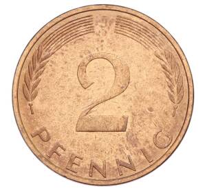 2 пфеннига 1976 года J Западная Германия (ФРГ) — Фото №2