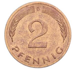 2 пфеннига 1976 года D Западная Германия (ФРГ) — Фото №2