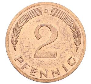 2 пфеннига 1976 года D Западная Германия (ФРГ) — Фото №2