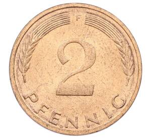 2 пфеннига 1976 года F Западная Германия (ФРГ) — Фото №2