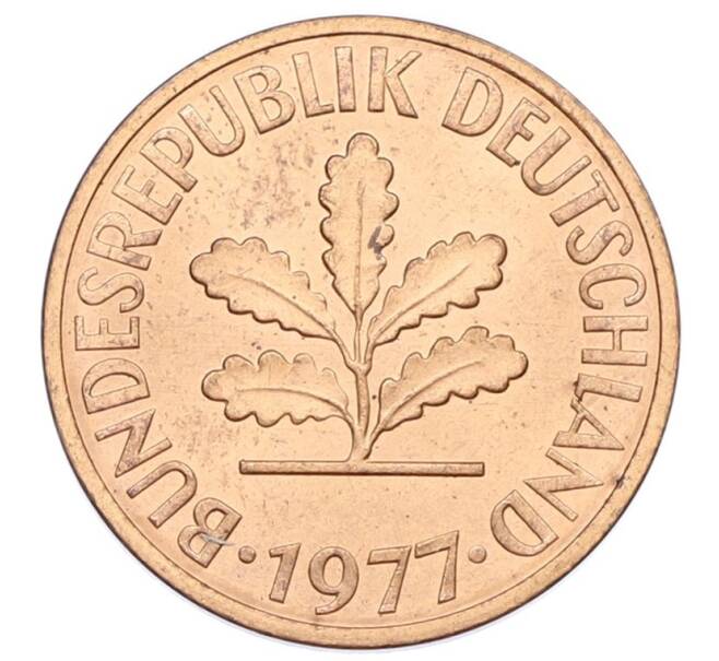 Монета 2 пфеннига 1977 года G Западная Германия (ФРГ) (Артикул: K12-53144) — Фото №1