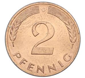 2 пфеннига 1977 года G Западная Германия (ФРГ) — Фото №2
