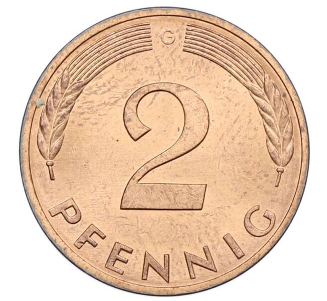Монета 2 пфеннига 1977 года G Западная Германия (ФРГ) (Артикул: K12-53144) — Фото №2