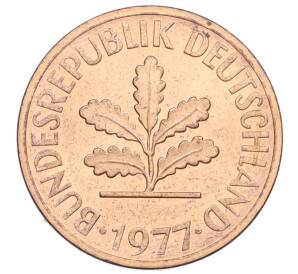 2 пфеннига 1977 года J Западная Германия (ФРГ) — Фото №1