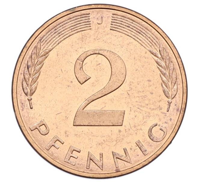 Монета 2 пфеннига 1977 года J Западная Германия (ФРГ) (Артикул: K12-53146) — Фото №2