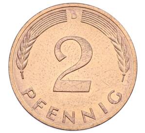 2 пфеннига 1977 года D Западная Германия (ФРГ) — Фото №2