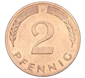 2 пфеннига 1977 года D Западная Германия (ФРГ) — Фото №2