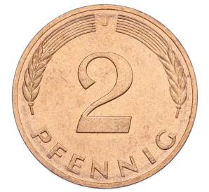 2 пфеннига 1978 года J Западная Германия (ФРГ) — Фото №2