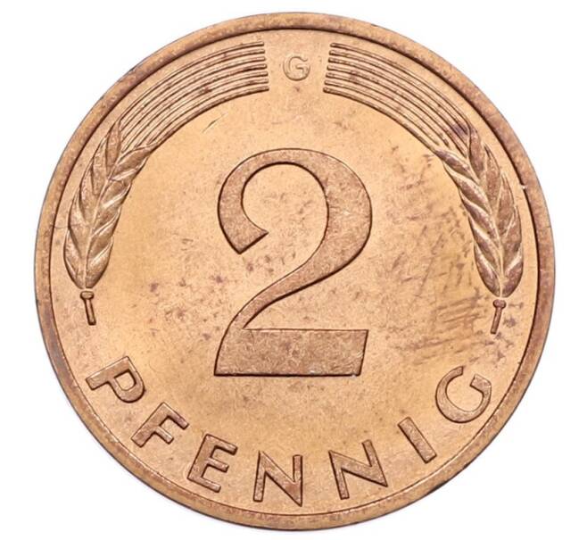 Монета 2 пфеннига 1978 года G Западная Германия (ФРГ) (Артикул: K12-53154) — Фото №2
