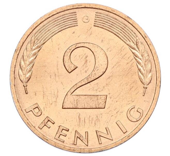 Монета 2 пфеннига 1979 года G Западная Германия (ФРГ) (Артикул: K12-53158) — Фото №2