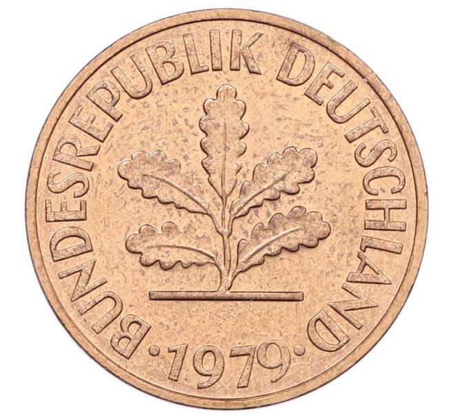 Монета 2 пфеннига 1979 года D Западная Германия (ФРГ) (Артикул: K12-53160) — Фото №1