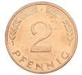 Монета 2 пфеннига 1980 года F Западная Германия (ФРГ) (Артикул: K12-53171) — Фото №2