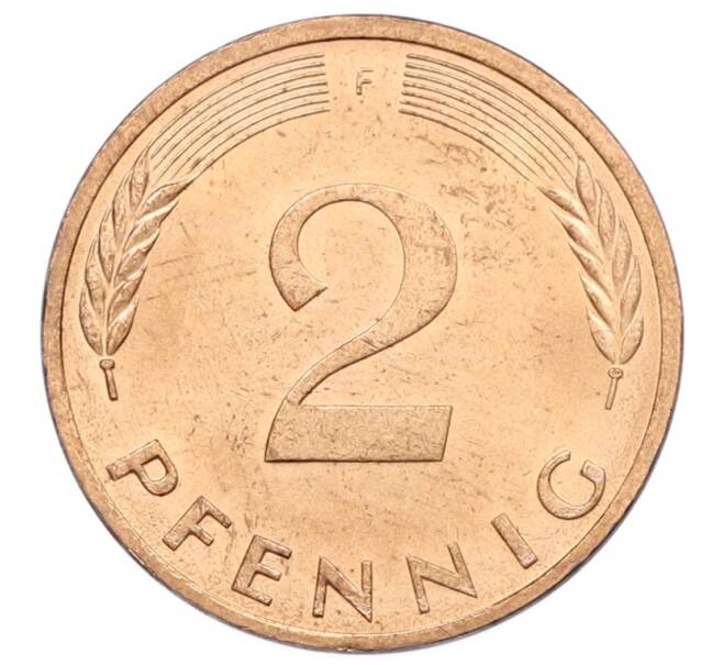 Монета 2 пфеннига 1980 года F Западная Германия (ФРГ) (Артикул: K12-53171) — Фото №2
