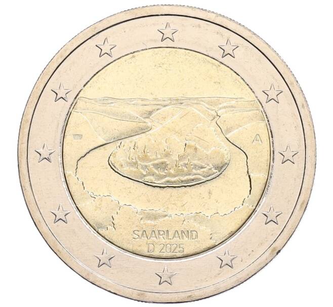 Монета 2 евро 2025 года A Германия «Федеральные земли Германии — Саар (Сааршляйфе)» (Артикул: M2-83475) — Фото №1