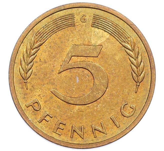 Монета 5 пфеннигов 1982 года F Западная Германия (ФРГ) (Артикул: K12-53193) — Фото №2