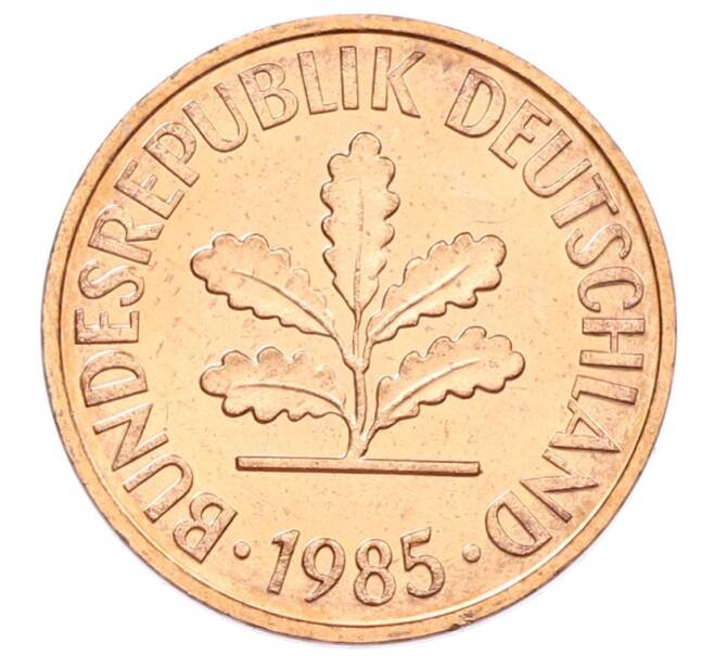 Монета 2 пфеннига 1985 года D Западная Германия (ФРГ) (Артикул: K12-53198) — Фото №1