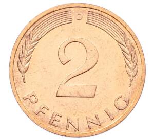 2 пфеннига 1985 года D Западная Германия (ФРГ) — Фото №2
