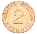 Монета 2 пфеннига 1985 года J Западная Германия (ФРГ) (Артикул: K12-53199) — Фото №2
