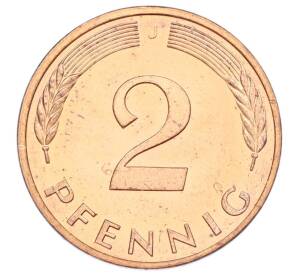 2 пфеннига 1985 года J Западная Германия (ФРГ) — Фото №2