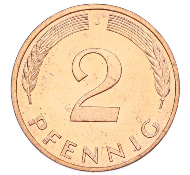 Монета 2 пфеннига 1985 года J Западная Германия (ФРГ) (Артикул: K12-53199) — Фото №2