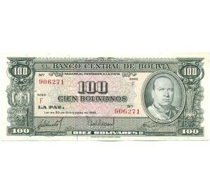 100 боливиано 1945 года Боливия — Фото №1