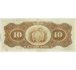 10 боливиано 1929 года Боливия (Синяя надпечатка) — Фото №2