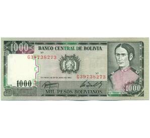 1000 песо 1982 года Боливия — Фото №1