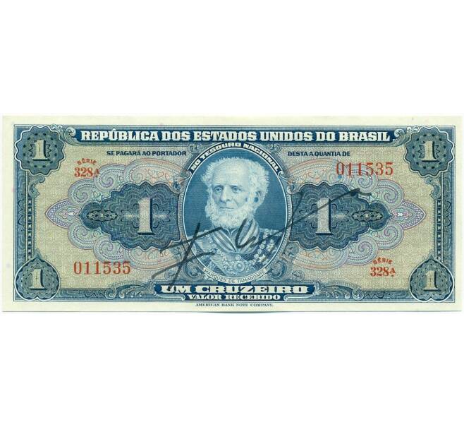 Банкнота 1 крузейро 1944 года Бразилия (Артикул: K12-53557) — Фото №1