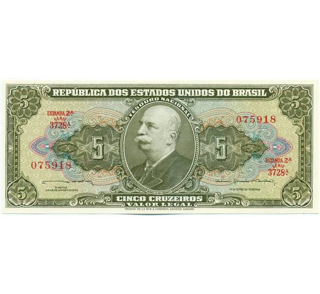 Банкнота 5 крузейро 1964 года Бразилия (Артикул: K12-53560) — Фото №1