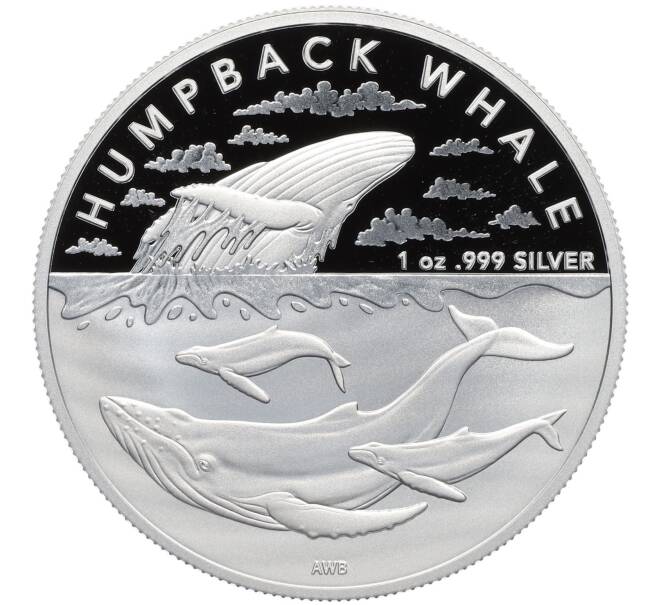 Монета 1 доллар 2023 года Австралия «Австралийские Антарктические территории — Горбатый кит» (Артикул: K27-86697) — Фото №1