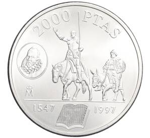 2000 песет 1997 года Испания «450 лет со дня рождения Мигеля Сервантеса» — Фото №1