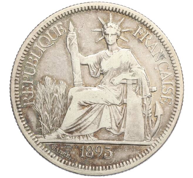 Монета 1 пиастр 1895 года Французский Индокитай (Артикул: K27-86710) — Фото №1